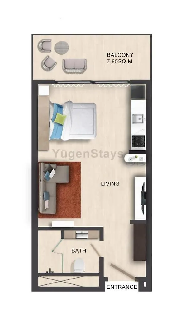 아부다비 Mediterranean Getaway In Yas -Studio 아파트 0*,  아랍에미리트